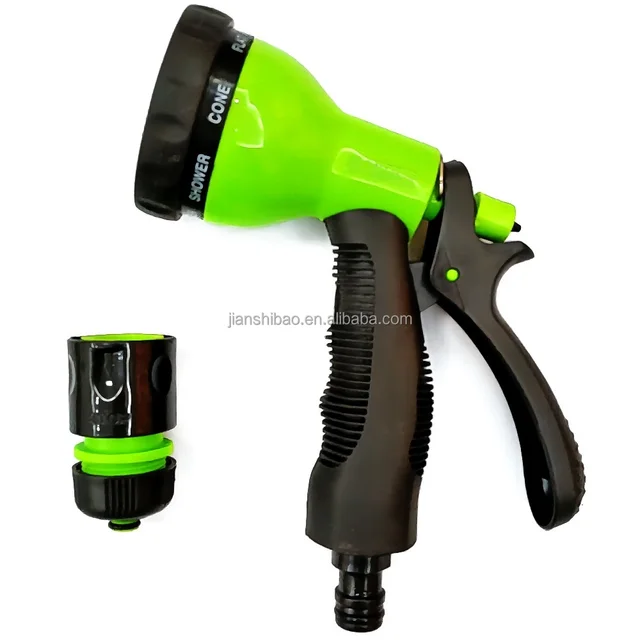 Garden Spray Gun 1/2'' ABS PP TPR Plastic Adjustable Watering Nozzle Spray Sets Garden Hose Nozzle