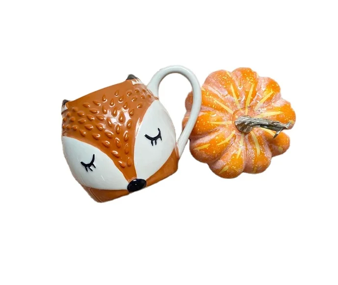 狐狸咖啡杯手绘狐狸茶杯 - buy fox coffee mug,hand painted fox tea