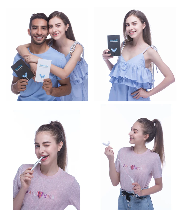 Wholesale Home Teeth Whitener Smartphone USB Led Light Kits Private Logo Teeth Whitening Kit at Home