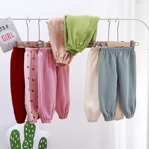 Muslin Baby Clothes Casual Double-Layer Knitted Gauze Baby Pants