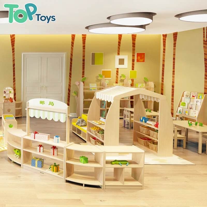 Монтессори детский сад детская игровая комната игрушечный шкаф набор для ролевых игр полка дневного ухода хранения арка книжная мебель оптовая продажа