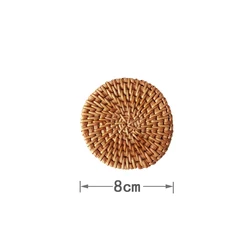 Eco-friendly Round Decorative Heat Resistant Mats Natural Hand Woven Rattan Placemats for Dining Table