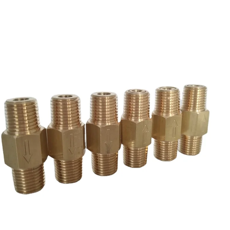 Brass Nipple with check valve one-way check valve