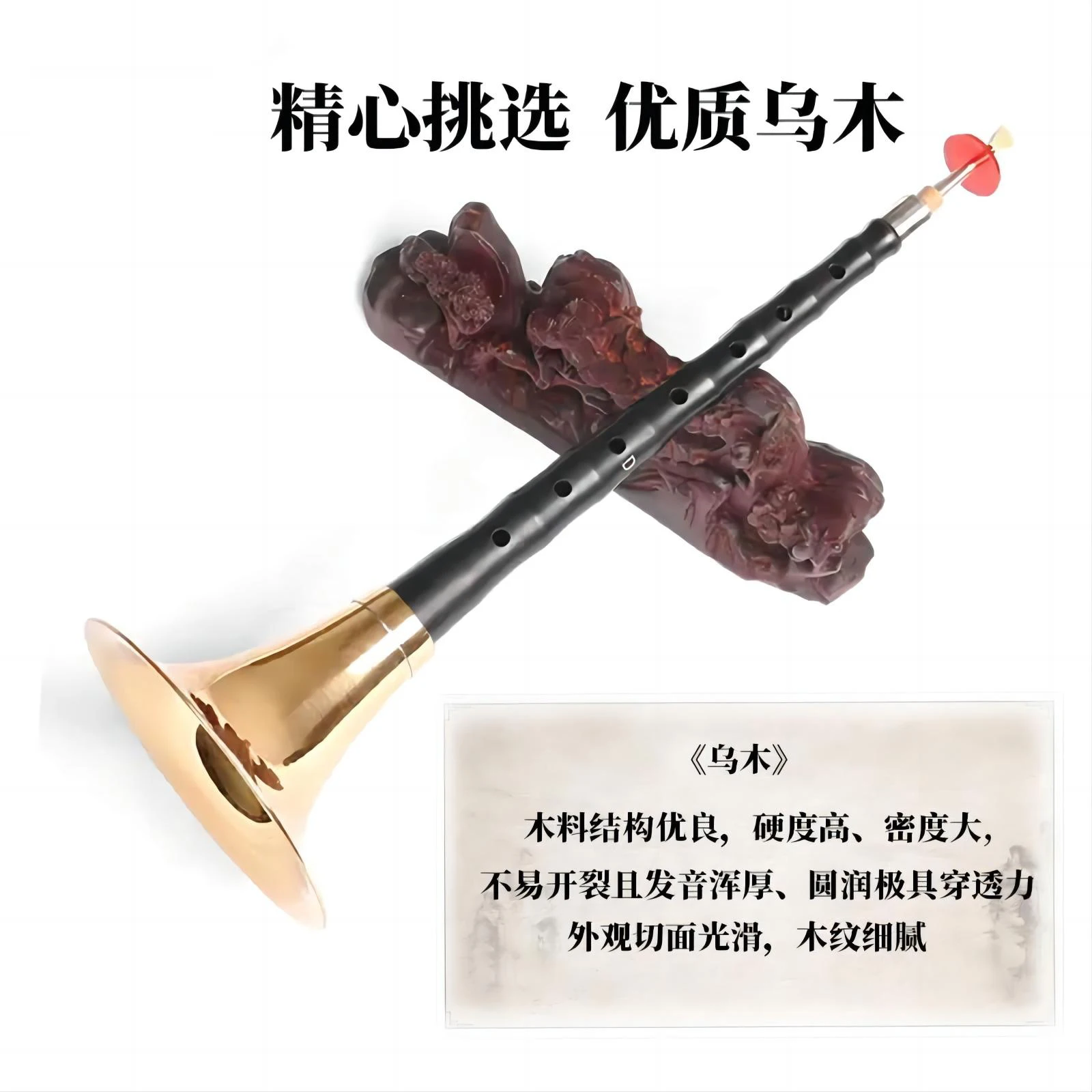 Hot Selling Ebony Suona D Tuning Suona Musical Instrument Beginner