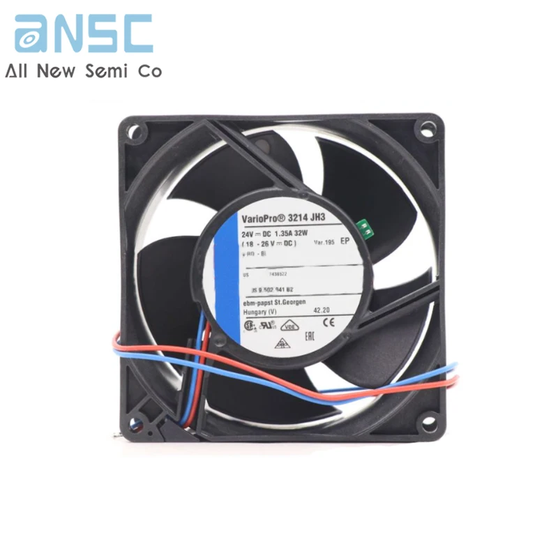 Original Axial flow fan 3214JH3 24V 1350mA 230m3/h 9238mm High speed fan