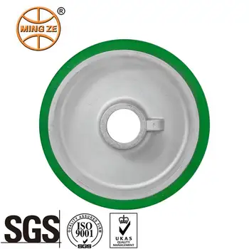 China Factory's Heavy Duty 16 Inch/400mm Elastic PU Cast Iron Core Wheel Caster 3500Kg Load Capacity for Plant Handling