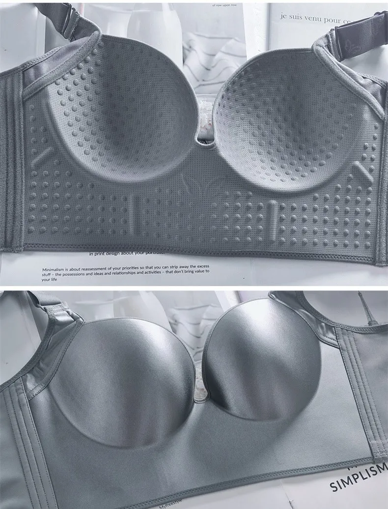 Big Breast Full Back Coverage Bra Hide Back Side Fat Fashion Deep Cup Shape Bra Wireless Push Up