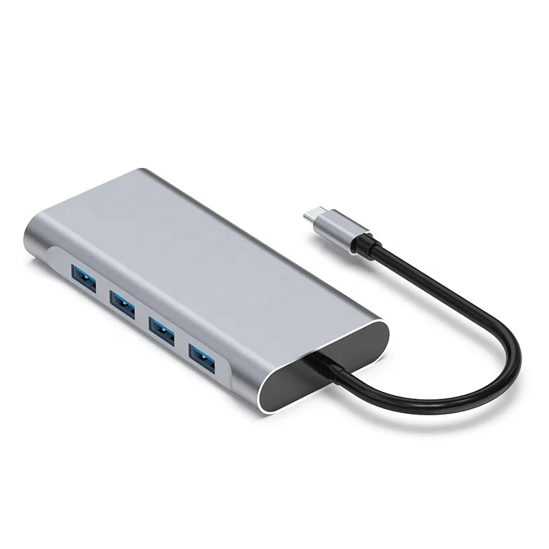 11 in 1 Usb C Hub Adapter to Ethernet 4K HDTV Audio Docking Station Lightning Converter PD Charging Docking USB C