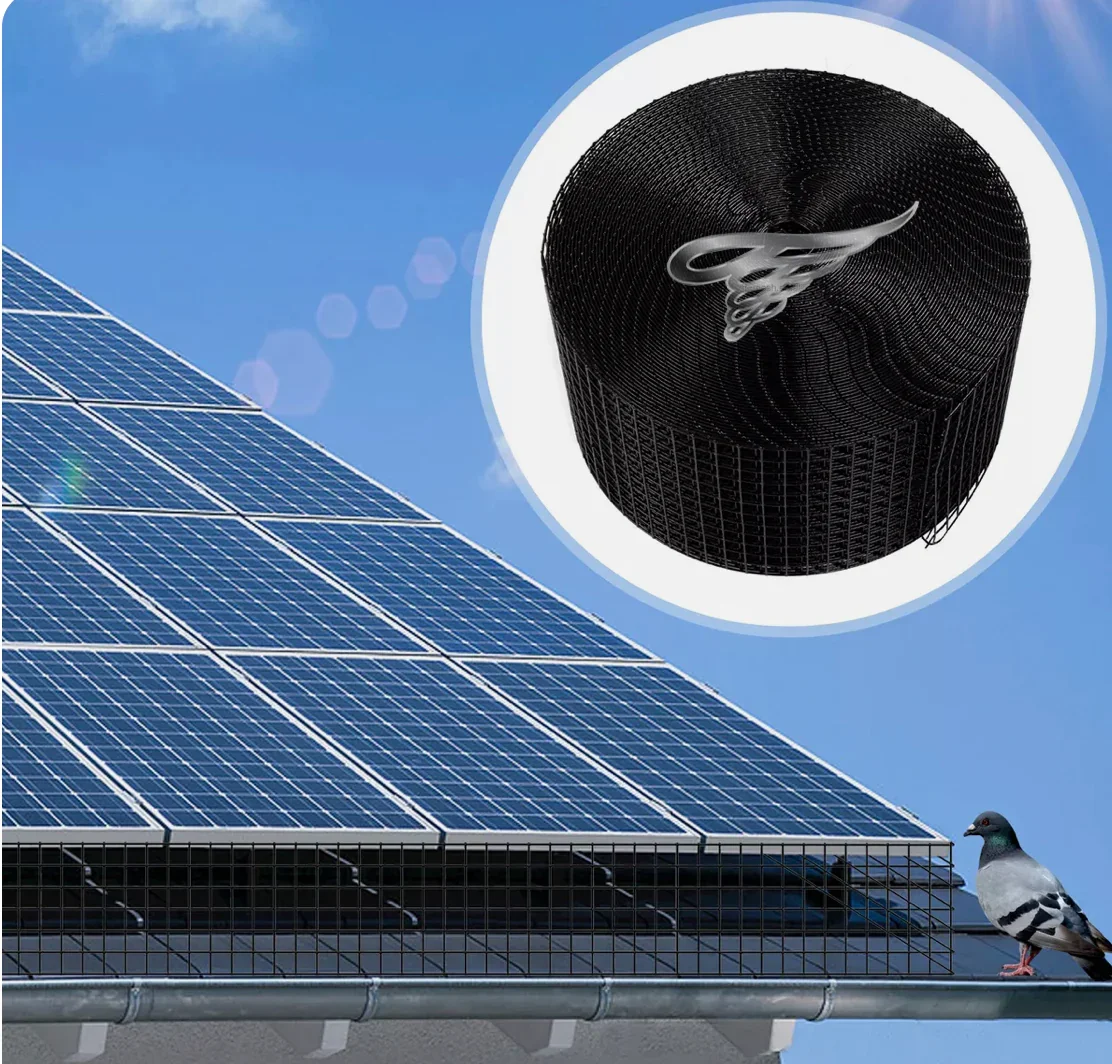 Solar Fence Mesh 8"x30m 1.5mm - Galvanized Steel Solar Panel Critter Guard Bird Proofing Barrier Mesh Animal Protection Net