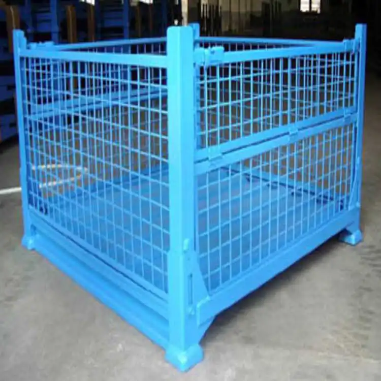 Folding Roll Metal Storage Cage For Cold Storage Steel Wire Basket Tool