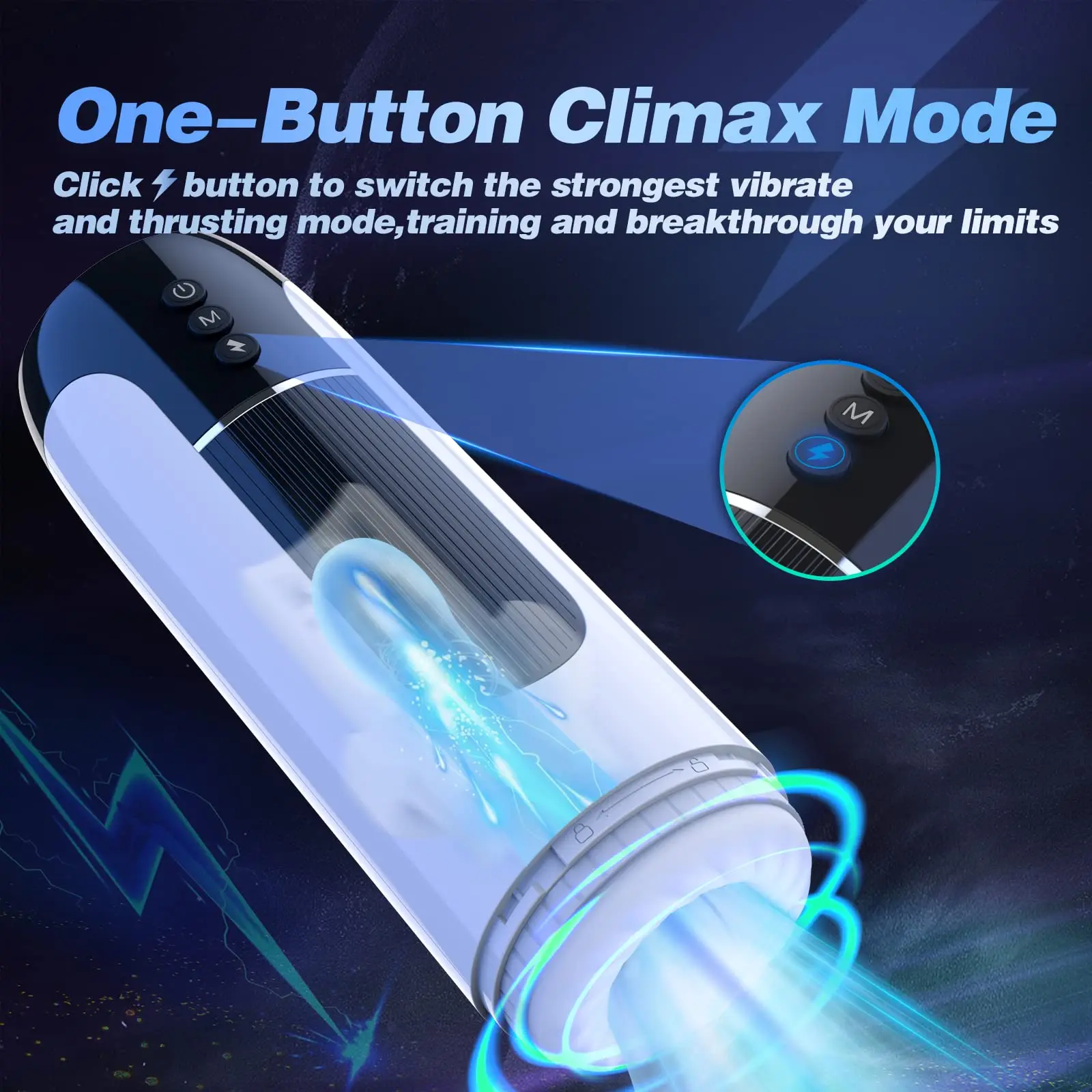 Masturbateur Automatique Télescopique Pour Homme - Mains Libres - LOVE AND VIBES - Neuf