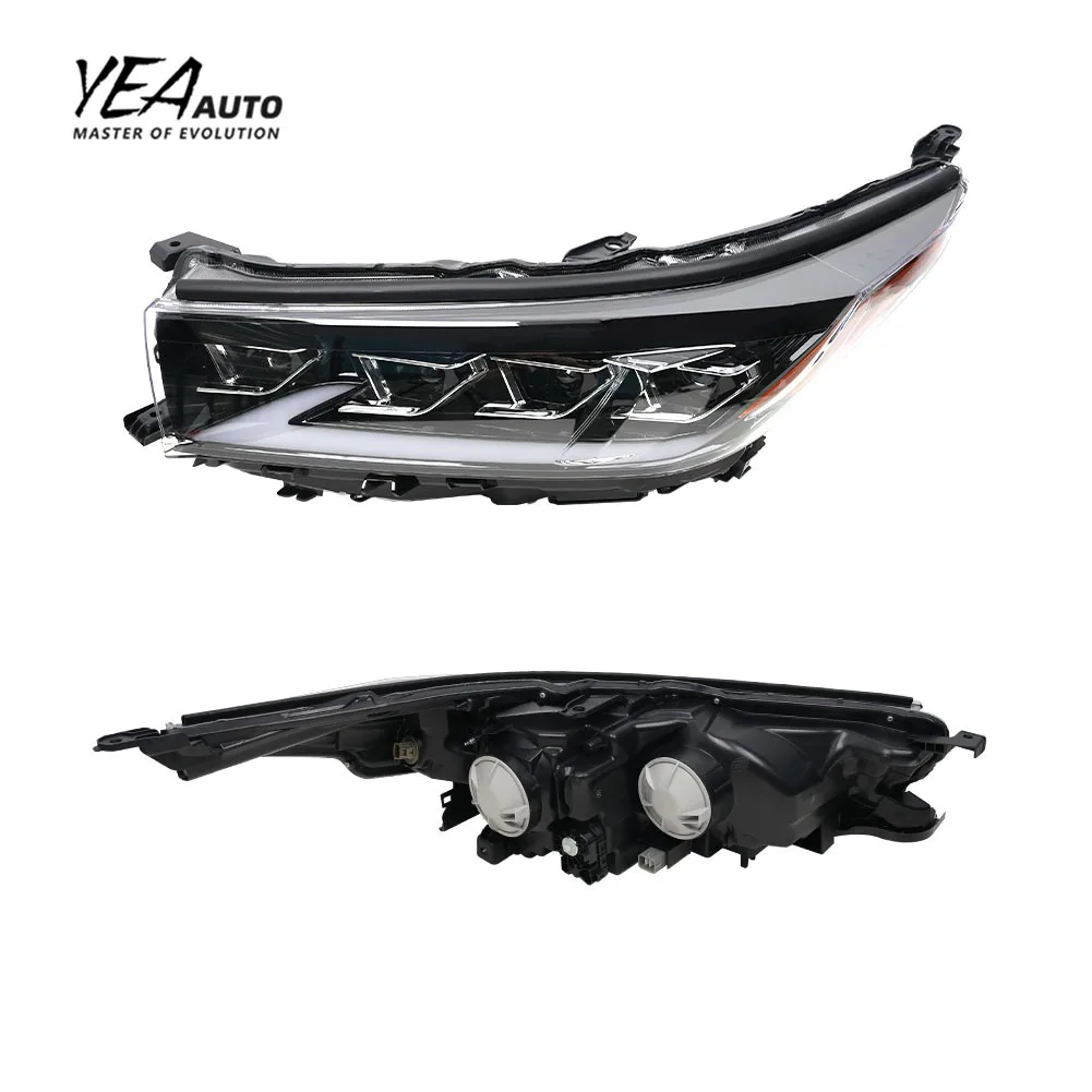 faro anteriore LED per auto con 3 lenti per Toyota Highlander 2018-2021, versione USA, faro anteriore a tre occhi, faro LED Plug and Play