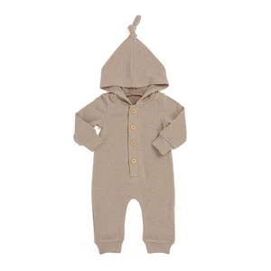Fashion Newborn Baby Clothes Boy Long Sleeve Terry Fabric Rompers Winter Hooded Fleece Romper
