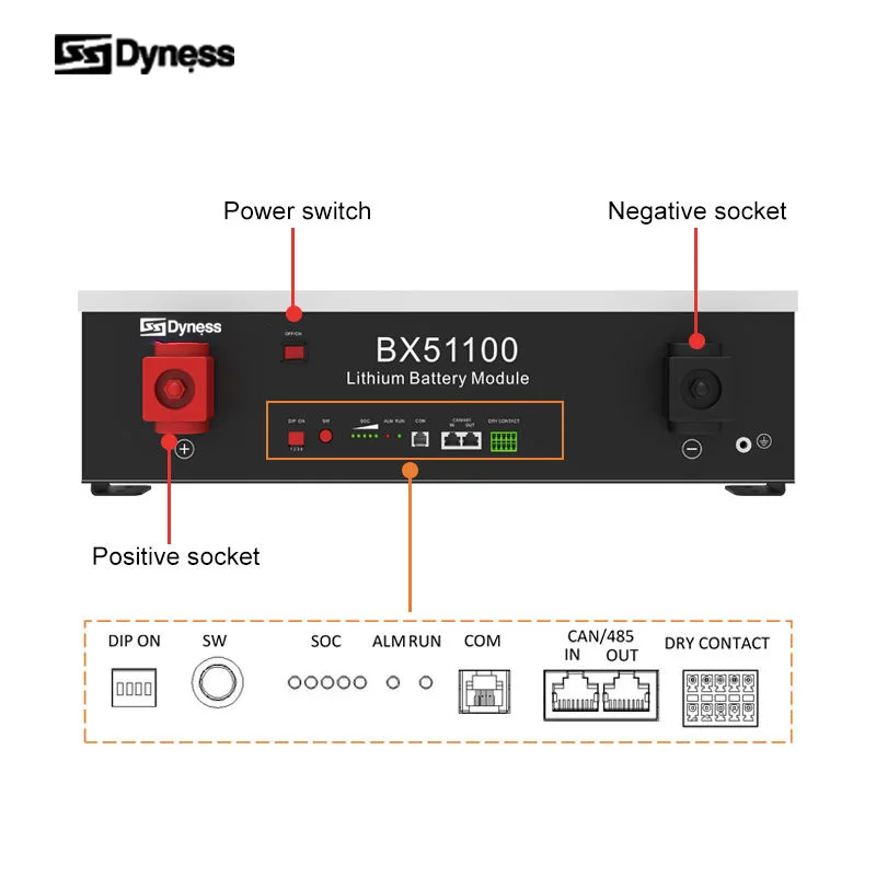 Dyness 51.2V 100Ah 5KWH BX51100 Lithium Ion Battery 48V 100Ah A48100 5kWh Solar Battery For Hybrid Off Grid Solar System manufacture