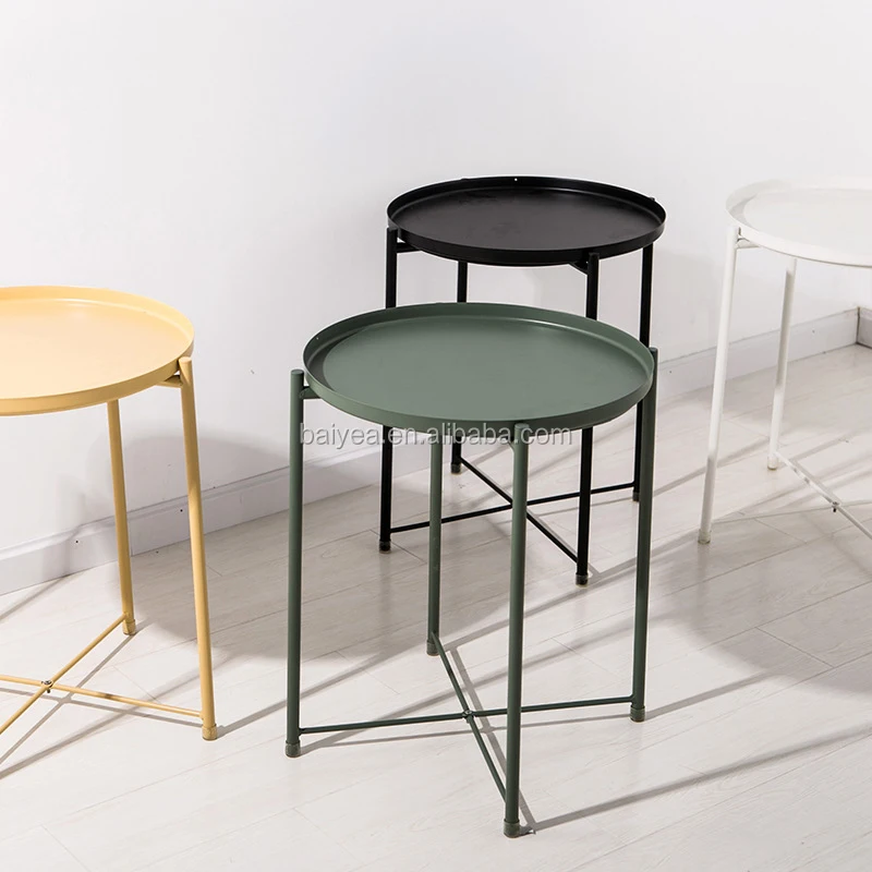 Sofa Table Small Round Stool Side Tables Anti Rust And Waterproof Snack Table Accent Coffee Table Buy Patio Accent Table Metal End Table Metal Tray Table Product On Alibaba Com