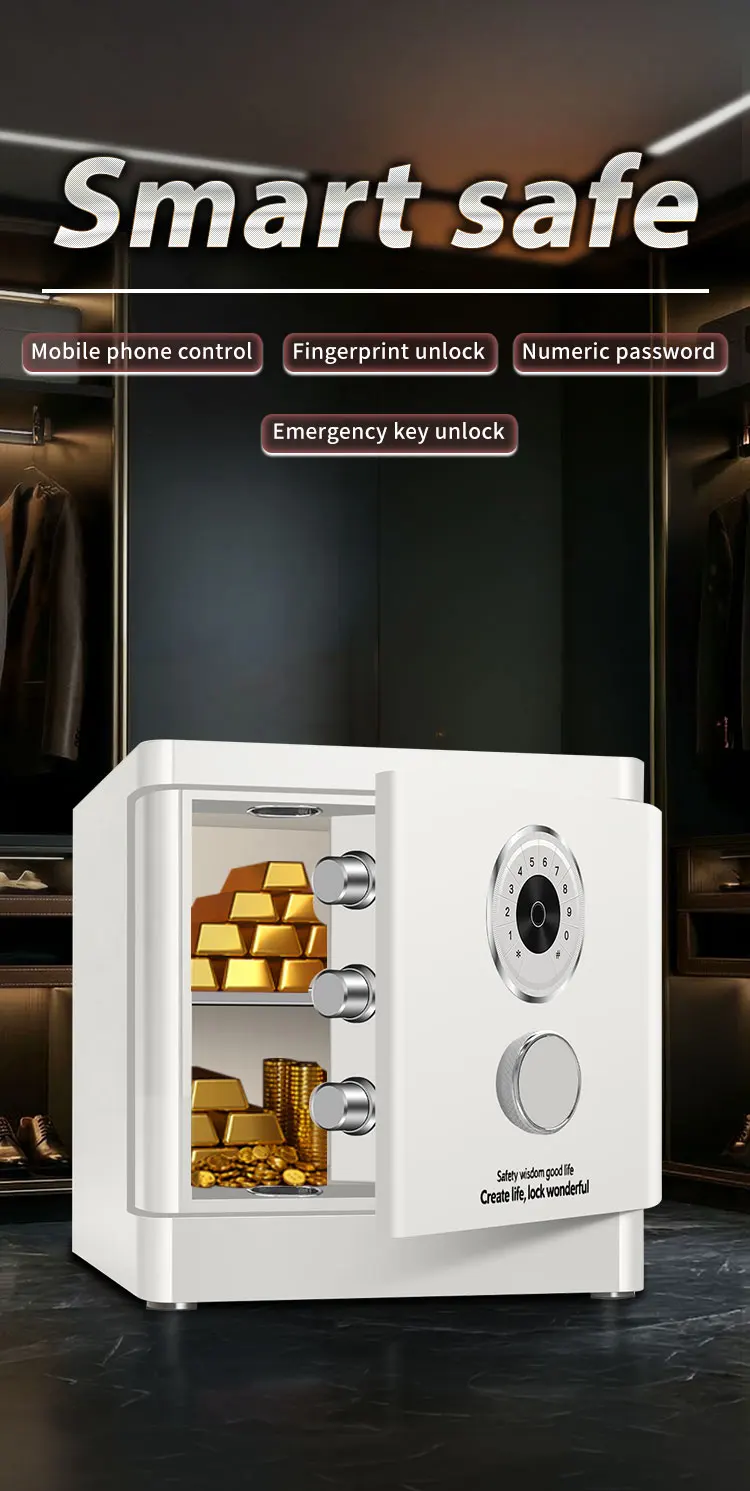 product ceqsafe tuya app wifi biometric fingerprint digital safe box heavy security steel money electronic safes for home office hotel858-5