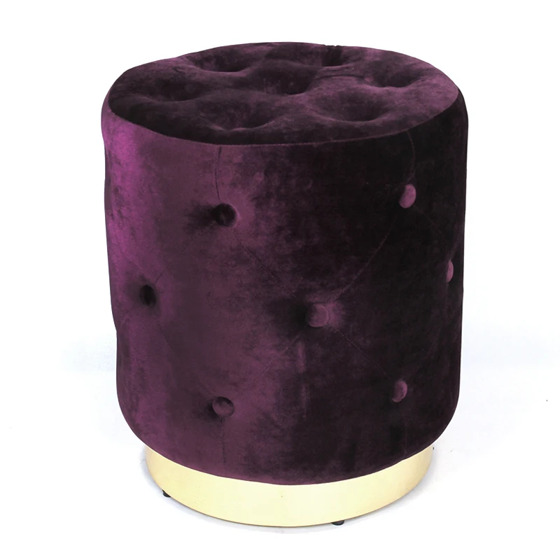 Stool New Sale Dining Round Modern Indoor Home Luxury Foot Step Living Room Furniture Gold Metal Velvet Ottoman Stools