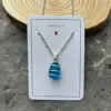 Silver thread-sky blue sea glass