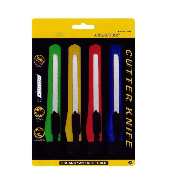 Plastic Handle Industrial Safety Art Knife Retractable Blade Box Cutter