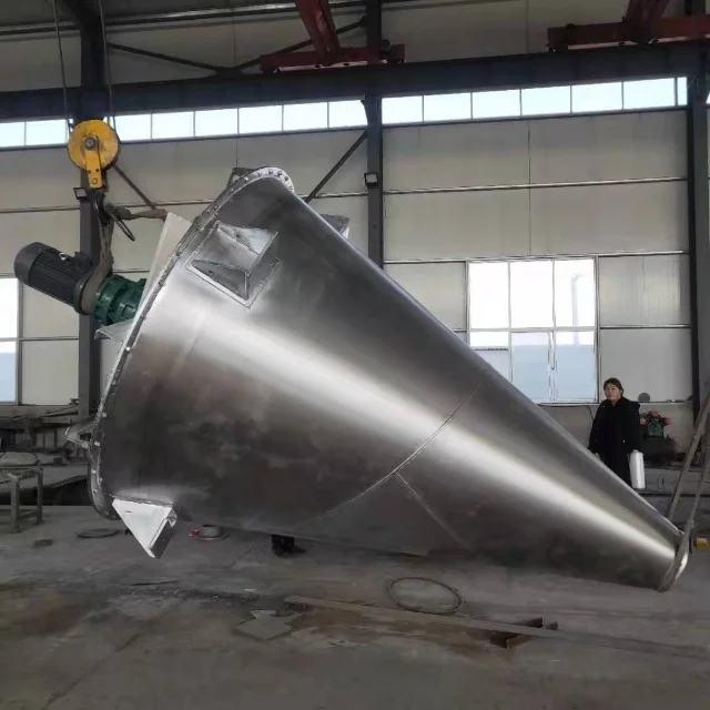 V Shaped Vertical Heated Conical Screw Series Helical Ribbon Mixer ...
