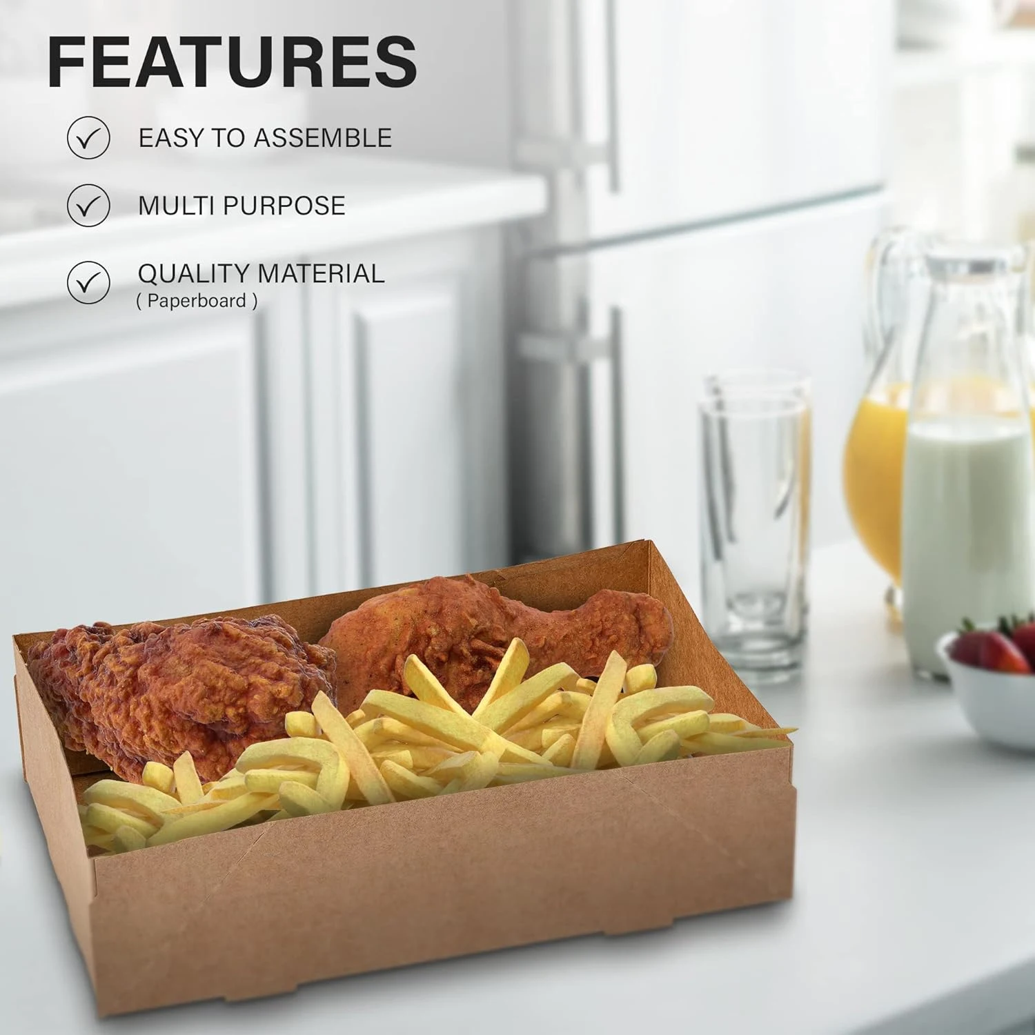 Foldable Custom Printed Logo Disposable Kraft to Go Takeaway Packaging ...