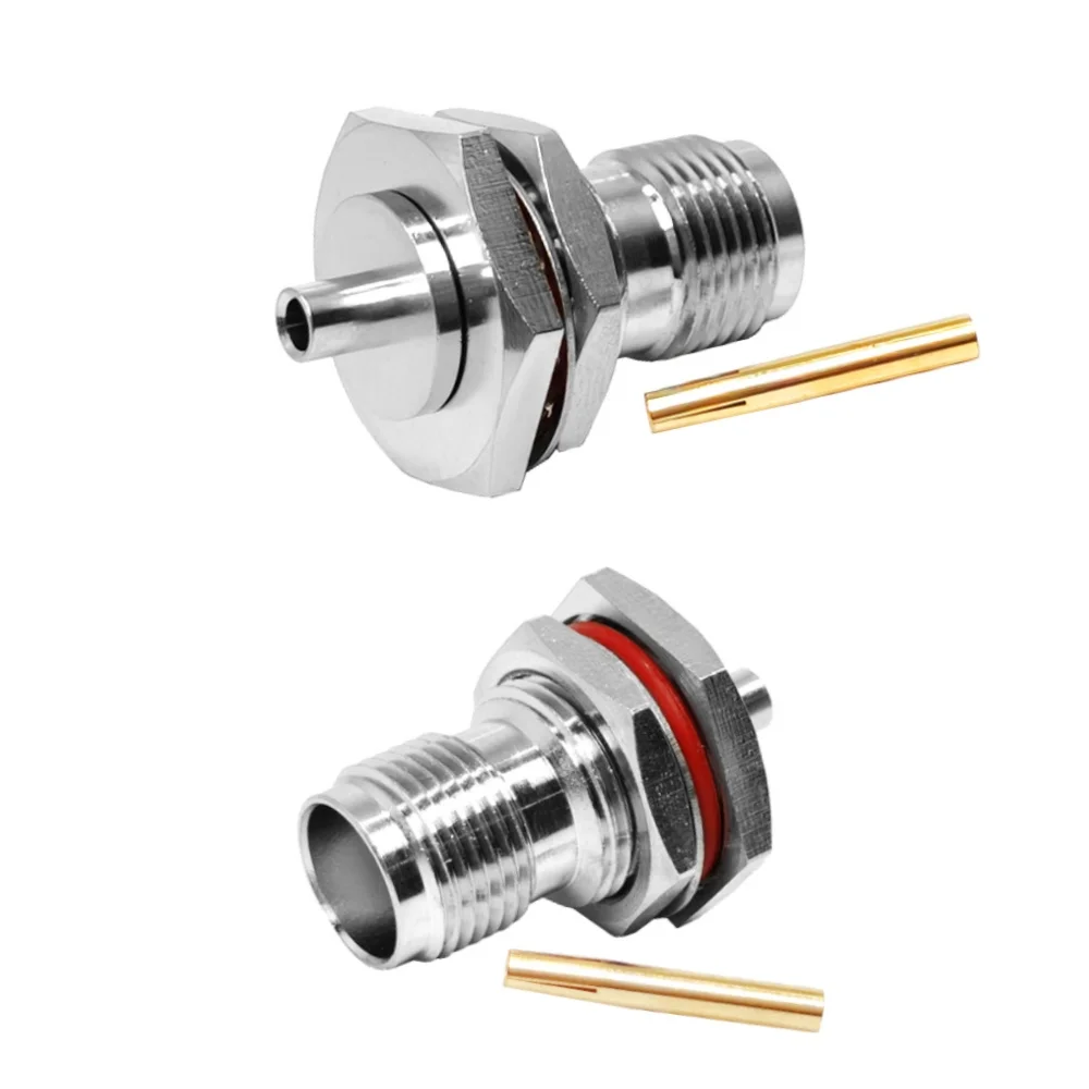 RF Connector TNC Bulkhead Straight Waterproof Jack Female Connector Crimp for RG405 Cable