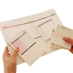 New Desk Weekly Daily Planner Sticky It Post NotePaper Korean Stationery to Do List Office Supplies