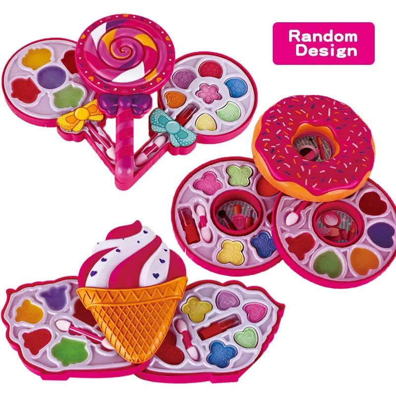 Cosmetics Set Toys Lippie Lipstick Blusher Eyeshadow Compact Girl's Toys Make-up Set for Children Girl Beauty Fashion Toys