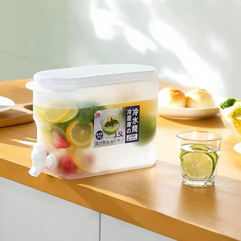 CX400 Refrigerator Drink Dispenser with Faucet Lemonade Juice Teapot Plastic Cold Kettle with Tap
