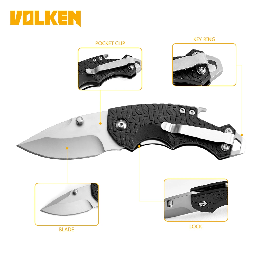 Portable 3Cr13 Steel Multi-functional Folding Combat Knife For Outdoor Use, Camping, Self-defense And Fruit Cutting,_voghion.com
