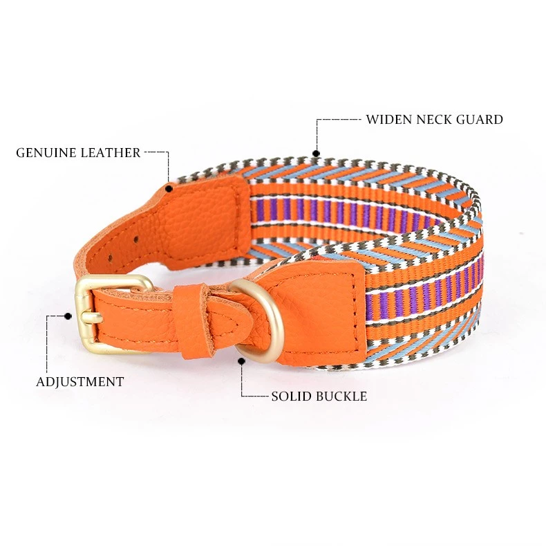 Luxury Custom PU Leather Dog Collar