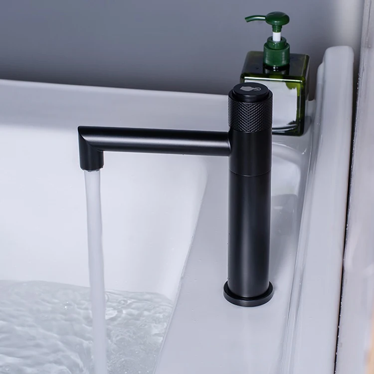 Grifos de lavabo de China Grifo de lavabo de ba&ntilde;o negro de acero inoxidable