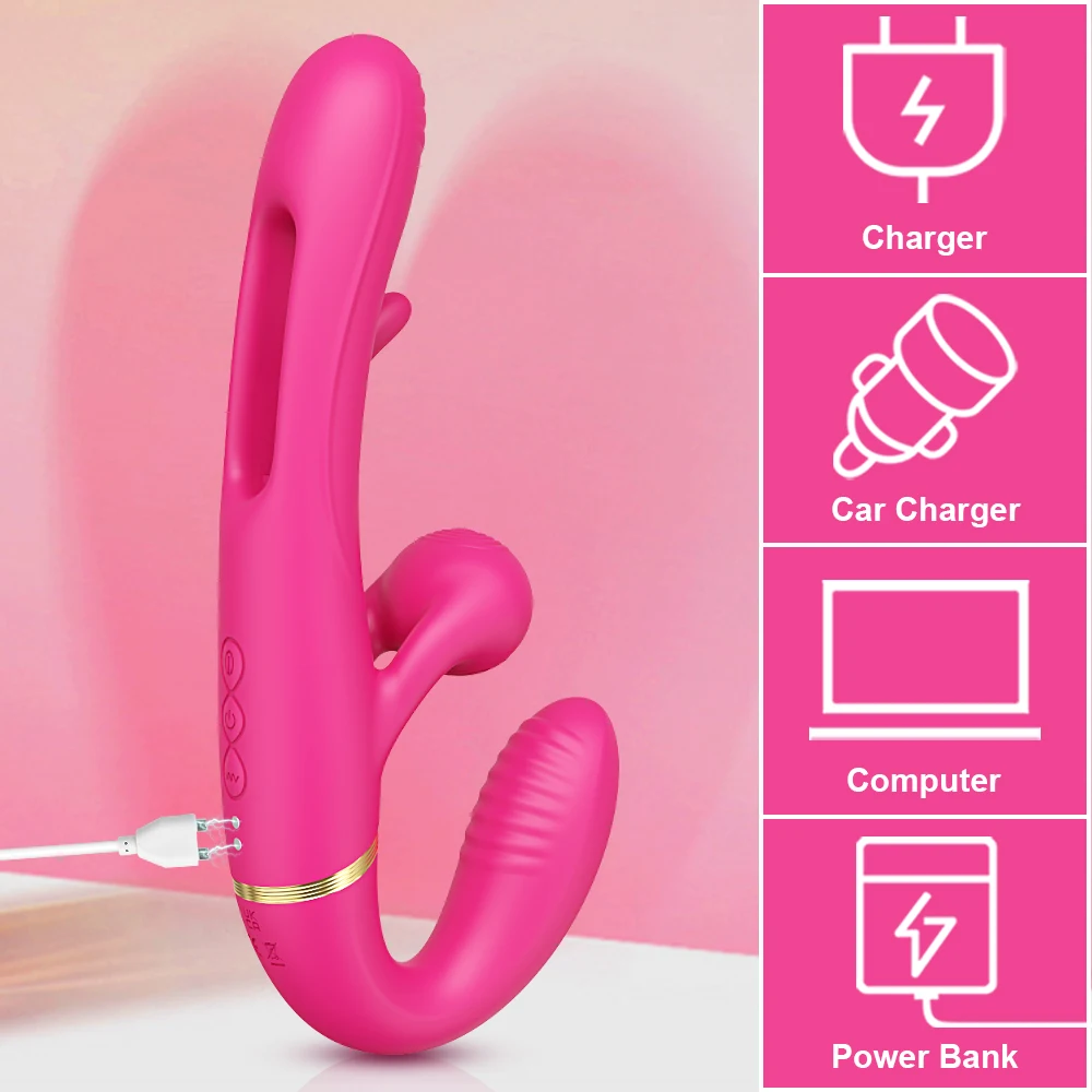 New Arrival Mini U-Shaped USB Power Rabbit Vibrator Women's G-Spot Masturbation Dildos Metal Sex Products