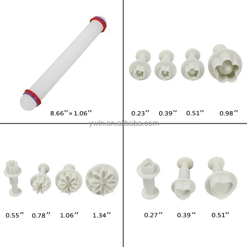 Factory Outlets Various Different Shape Plastic Plunger Fondant Cutter Set Cookie Cutter Letter Cutter