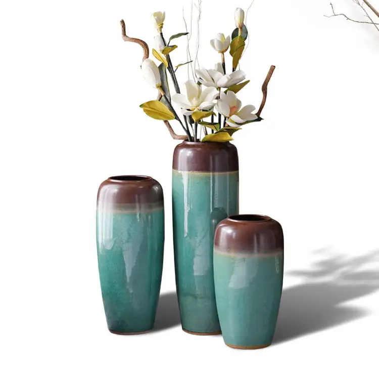 New Italian Floor Standing Pearl & Mirror Design Black Ceramic 60cm Tall vase 