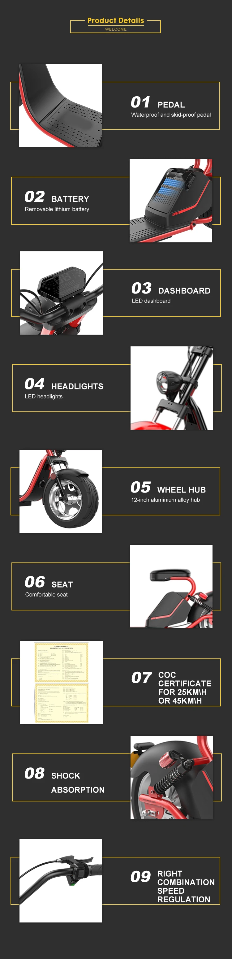 high speed off road scooter electric for adults 1500w 2000w 3000w 60v 20ah two wheel Electric motorcycles Citycoco