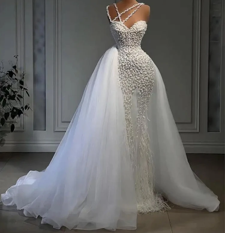 Luxury Wedding Dresses New Arrival Elegant Detachable Long Sleeve ...