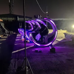 Amusement Park Kids Ride Led Electric Fountain Bike Water Playground Interactive Props for Sale