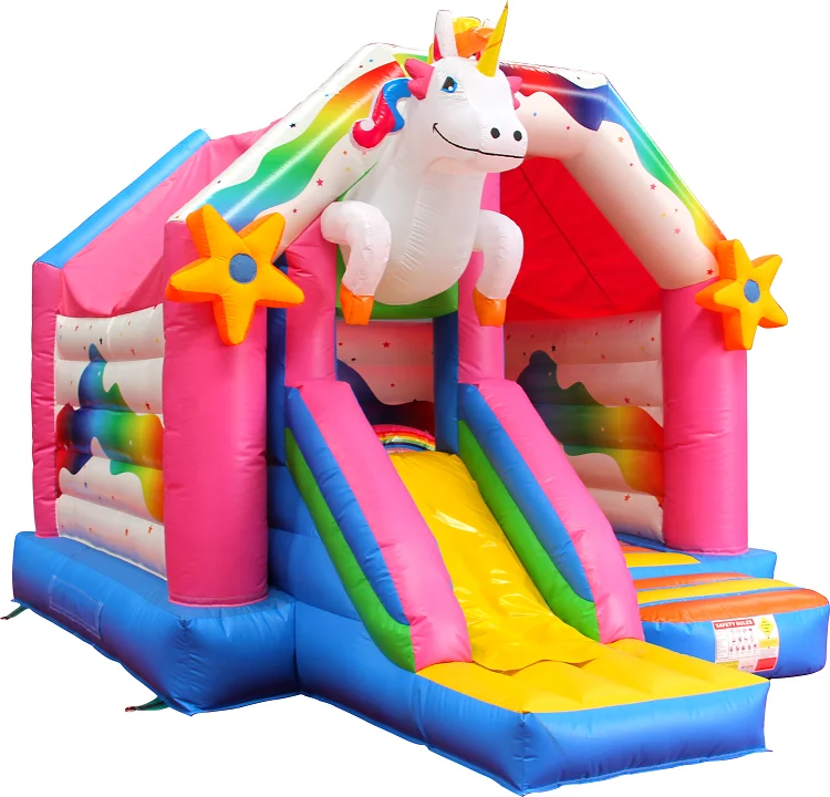 New Design Sparkling Rainbow Unicorn Bouncer,Multi-play Unicorn Bounce ...