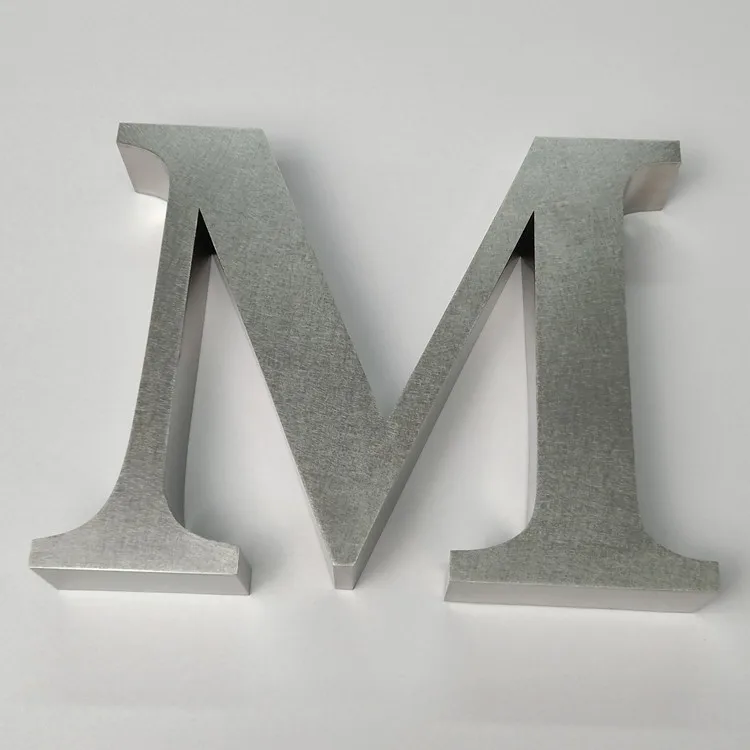 Laser Cutting 3d Non Directional Brushed Silver Matt Stainless Steel Letter Sign