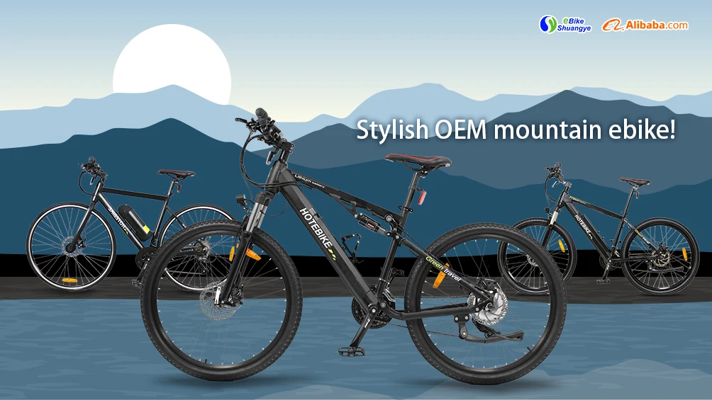 suspension carbon fram 48V 10AH 48V 350W brushless motor Li battery city electric bicycle with LED - Mountain ebike - 1