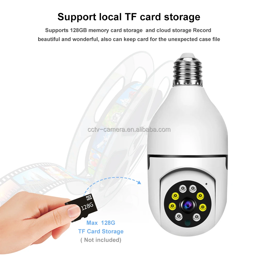 E27 E26 Holder Light Bulb Camera Security System V380 HD 720P 240 Watts  Robot Light Bulb Camera