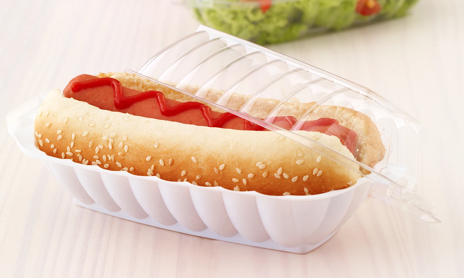 750 White Recyclable Fluted 8-Inch Hot Dog Tray Holders Wrappers Matt Lamination Sturdy Construction Stamp Printing for Food Use