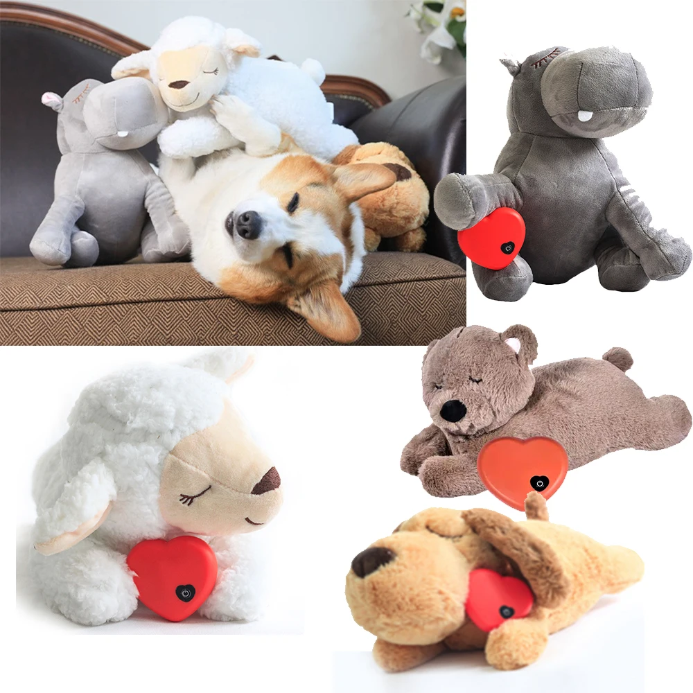 Custom Pet Toy Wholesale Heartbeat Puppy Plush Dog Toy With Warmer Bag