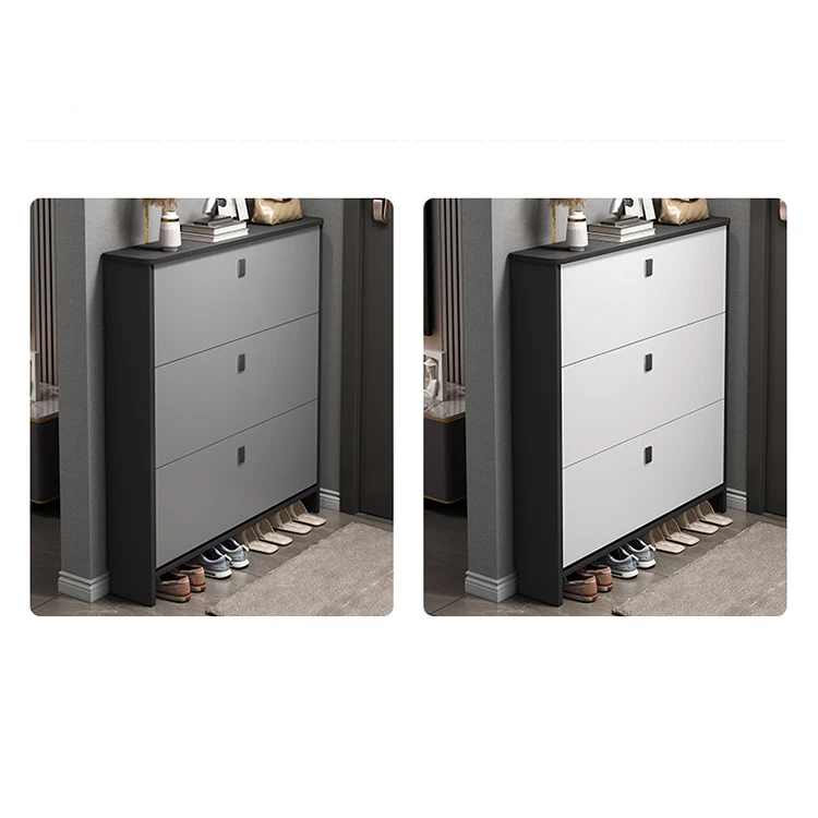 Luxury Modern Wooden Shoe Rack Cabinet - Double-Deck Storage
