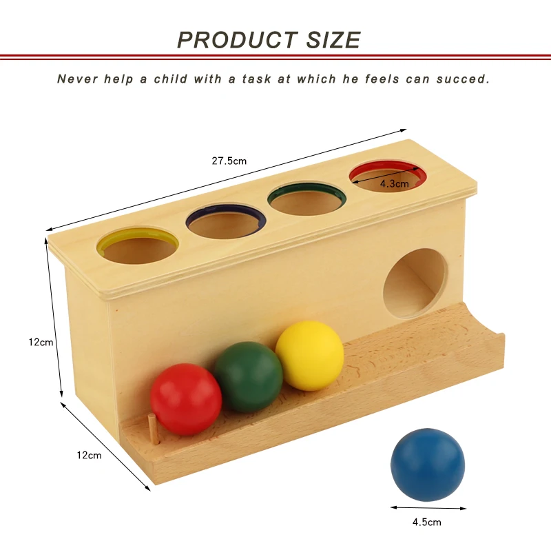 LT052  Montessori Kids Wooden Educational Children Toy  wood push ball baby toy Montessori