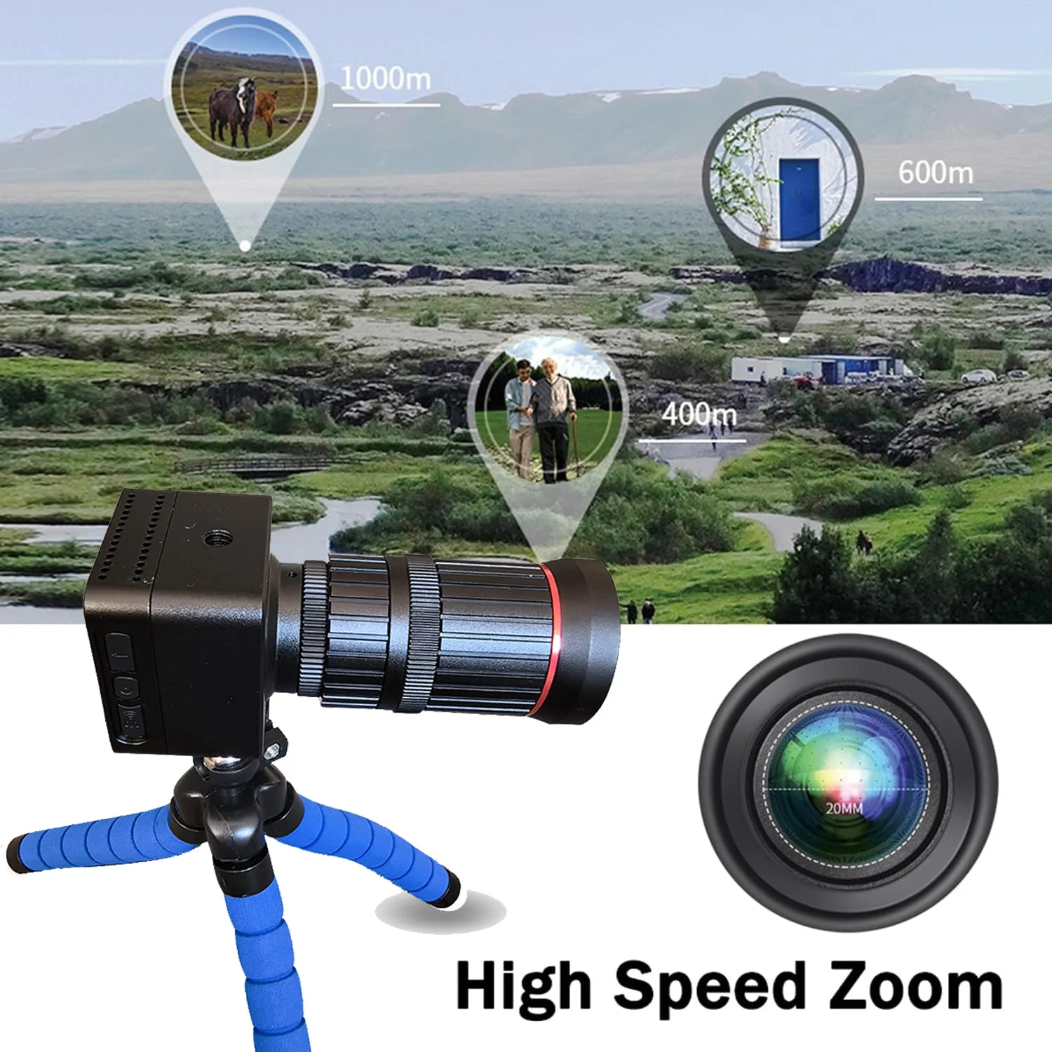 IMX317 MateCam X9 50mm10x光学ズームレンズWiFi4KFHDミニ望遠鏡