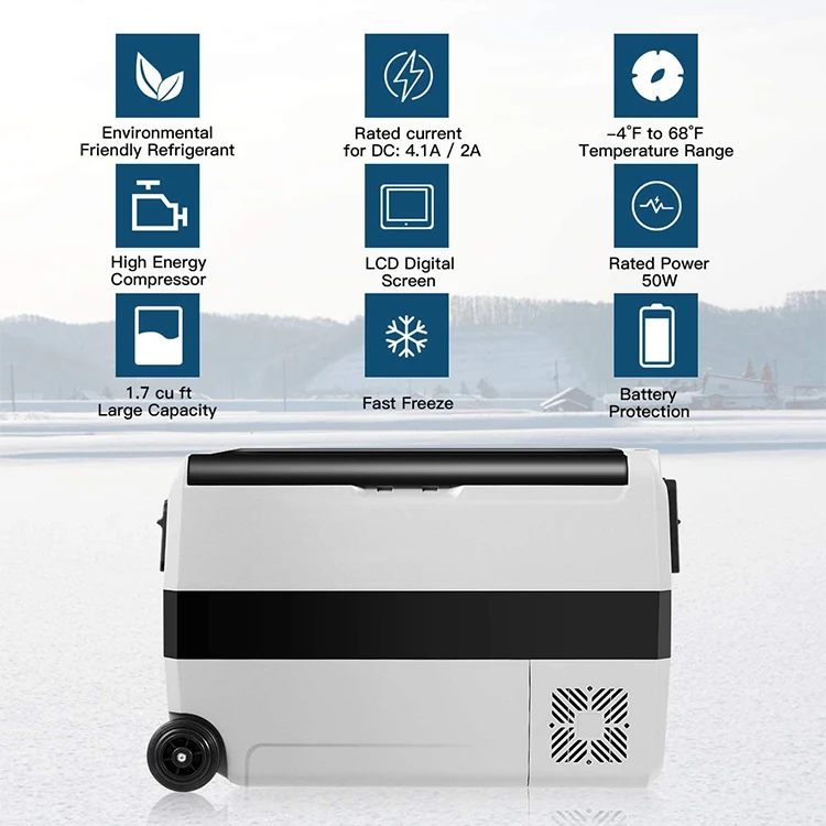 Мини-холодильник HOMFUL для автомобиля, портативный холодильник для кемпинга, рыбалки, вождения, путешествий, на открытом воздухе