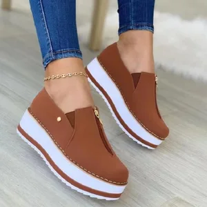 2022 New Arrivals High Quality Wholesale Shoe Thick Sole Solid Color Single Shoes Women Muffin