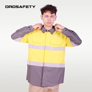Streetwear Industrial Cotton Wholesale Fire Resistant HRC 2 Work Clothes Safety Workwear Shirt